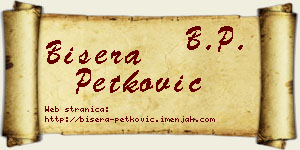 Bisera Petković vizit kartica